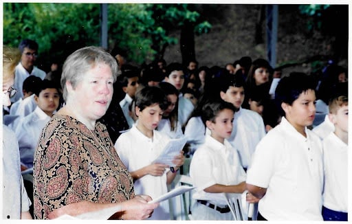 Sister Diane attending first communion with the children at Santa Maria